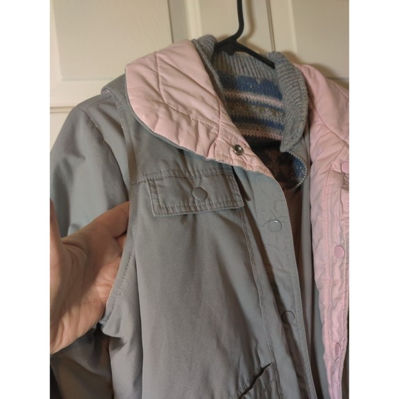 Vintage Upward ski jacket convertible Gray/Pink W Sweater Lining size M full zip - Picture 9 of 9